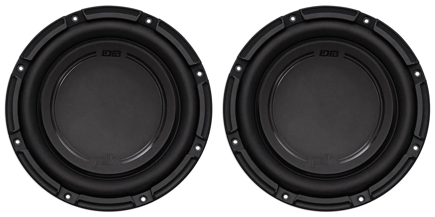 (2) Polk Audio DB1042SVC 10” 1050w Single 4-Ohm Car/Marine Audio Subwoofers Subs