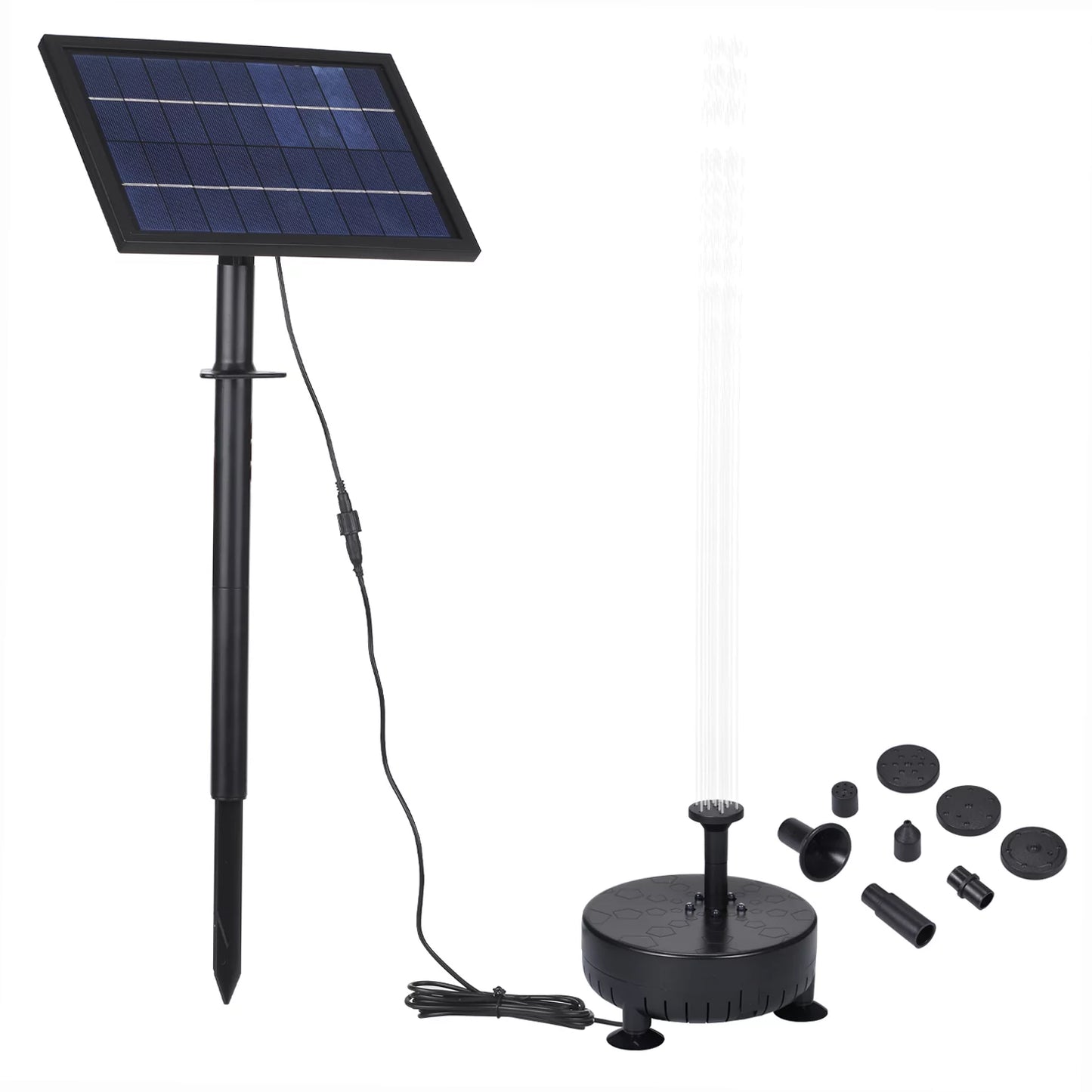 10V/8W Solar Powered Fountain Pump Water Pump with Adjustable Solar Panel DIY Birdbath Fountain Pump Outdoor Water Fountain Panel Kit for Fish Tank Small Pond Garden Patio Lawn Pool