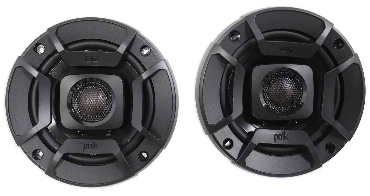 (2) Polk Audio DB402 4" 270 Watt Car Audio Craft Speakers+Rockmat