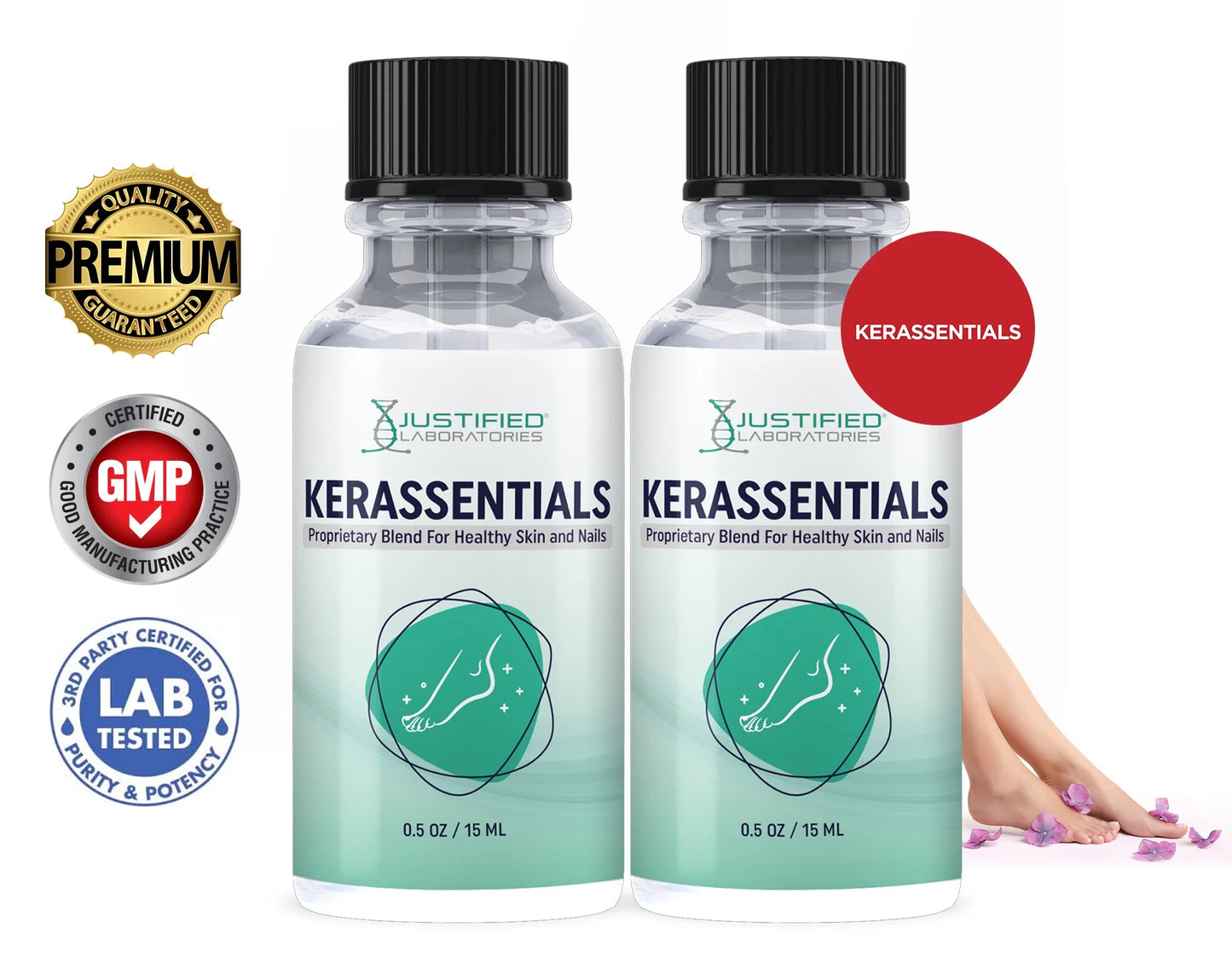 (2 Pack) Kerassentials Toenail Treatment Oil May Support Strong Healthy Natural Nails