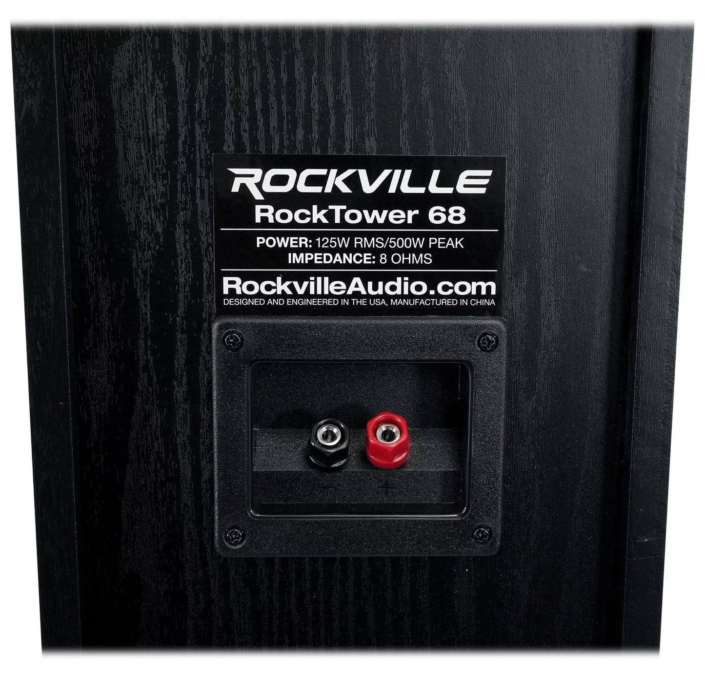 (1) Rockville RockTower 68B Black Home Audio Tower Speakers Passive 8 Ohm